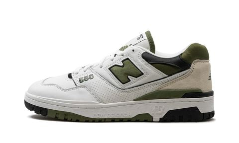 NB 550 Blanc / Olivine foncé