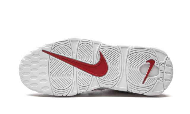 NK Air More Uptempo Blanc Varsity Rouge Contour