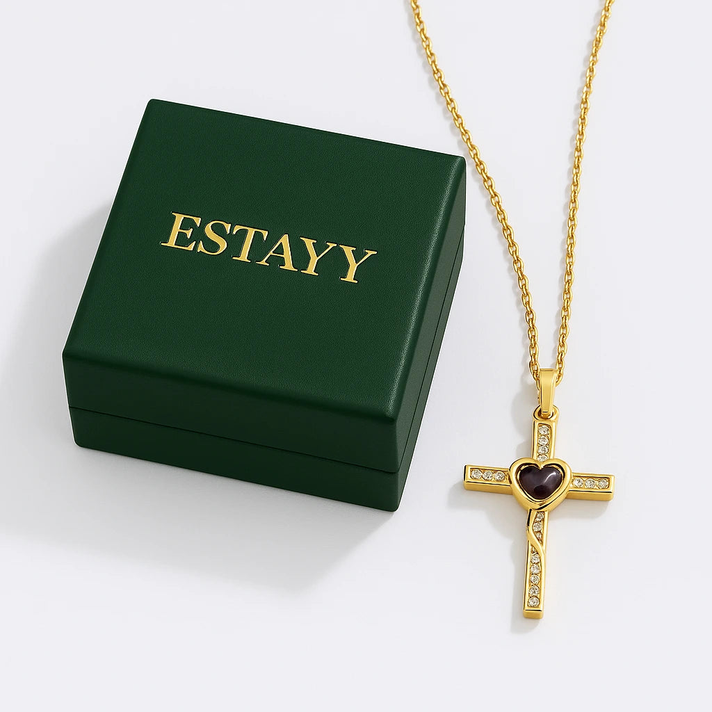 Heart and Cross Necklace – Custom Photo by ESTAYY™