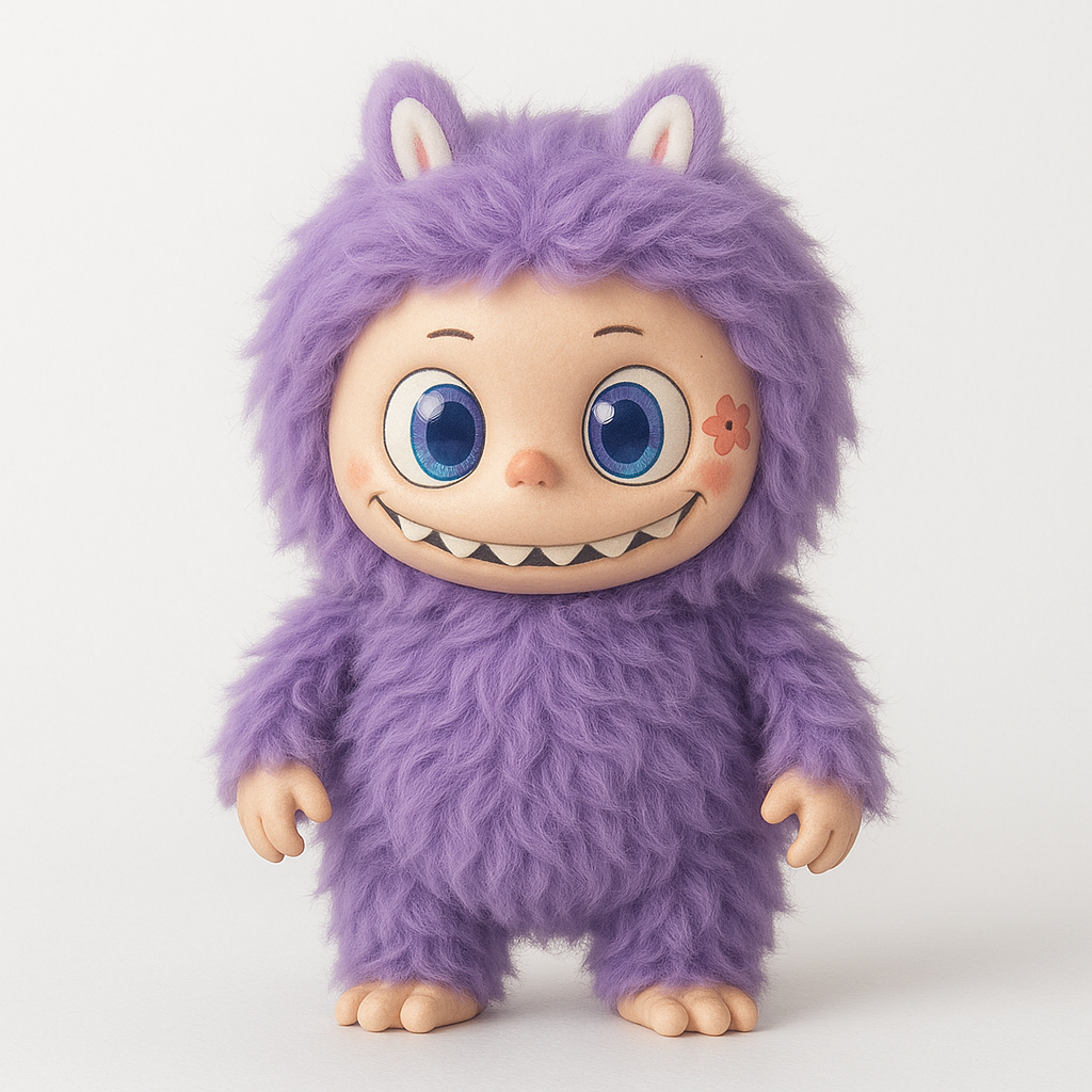 Peluche géante Labubu – Édition violette (38 cm)