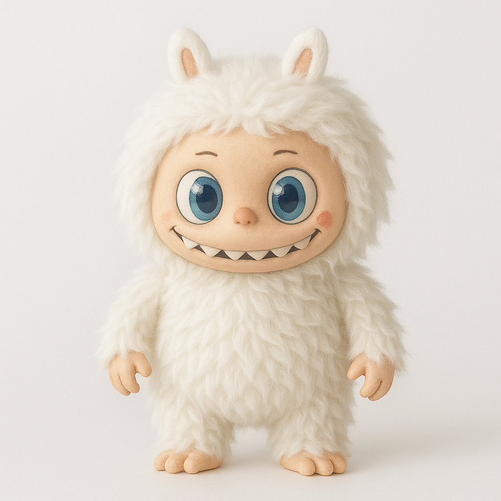 Peluche géante Labubu – Édition blanche (38 cm)