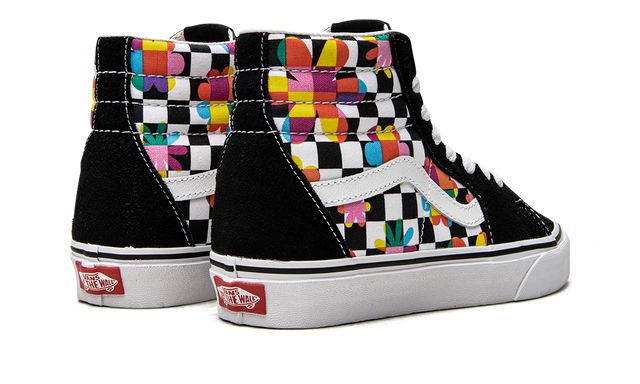 VNS SK8-Hi „Floral Checkerboard“