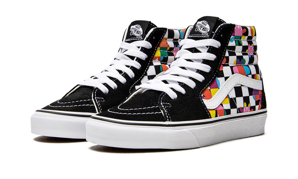 VNS SK8-Hi „Floral Checkerboard“