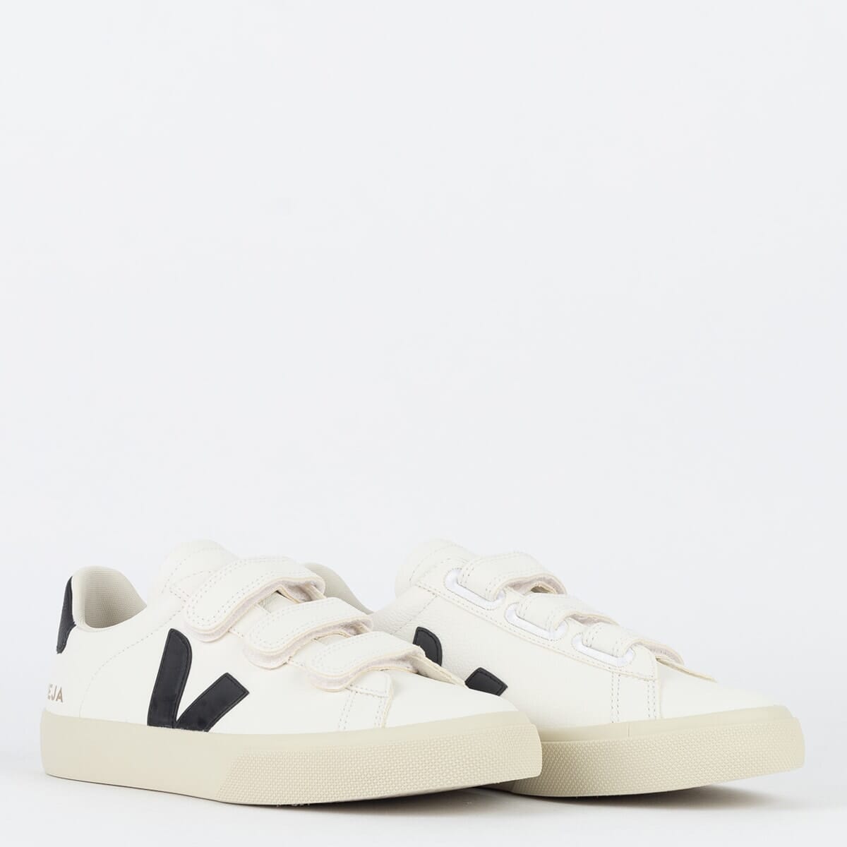 Chaussures V avec logo en cuir sans chrome extra blanc noir