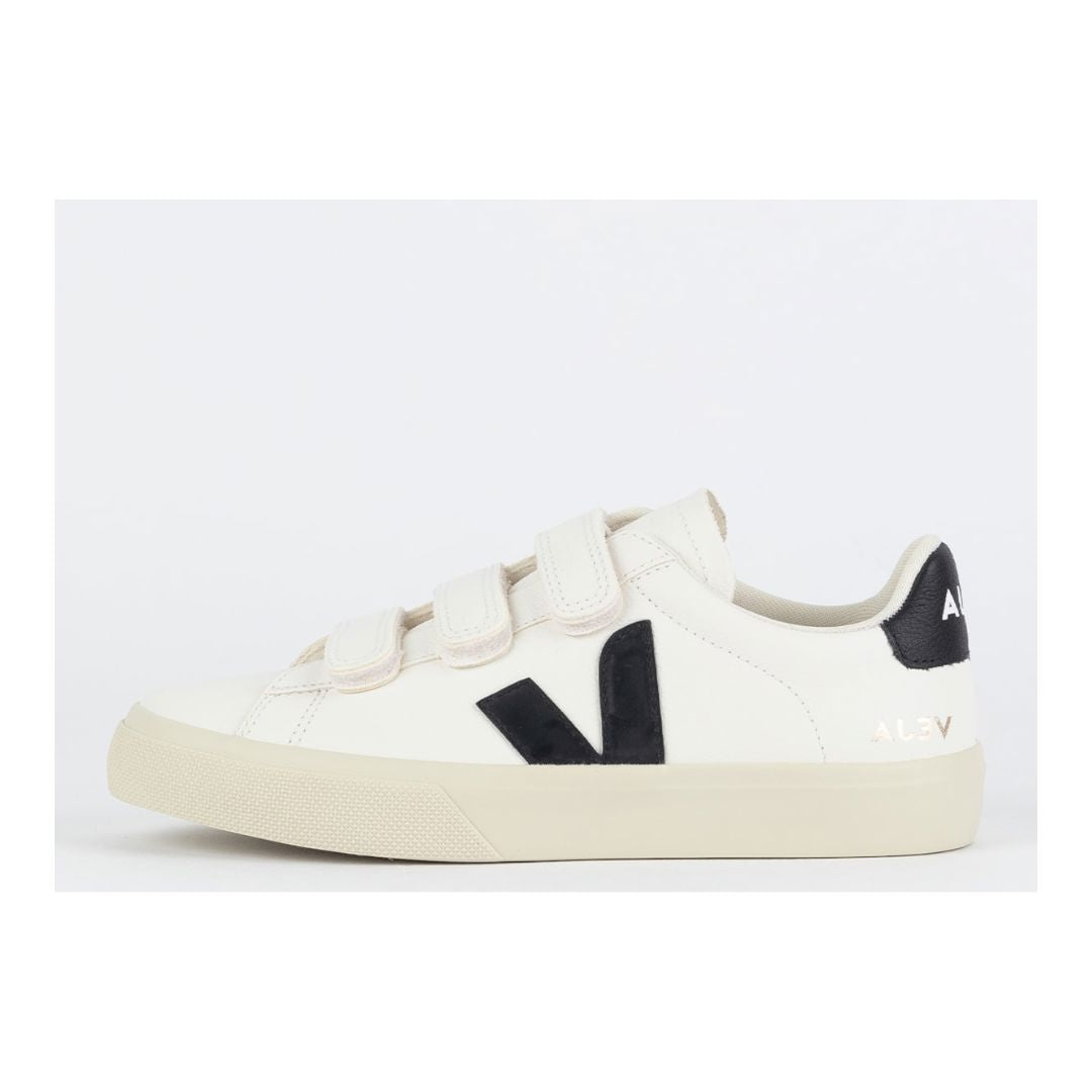 Chaussures V avec logo en cuir sans chrome extra blanc noir