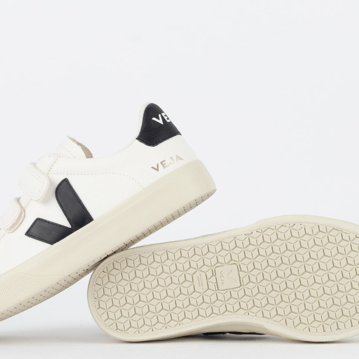 Chaussures V avec logo en cuir sans chrome extra blanc noir
