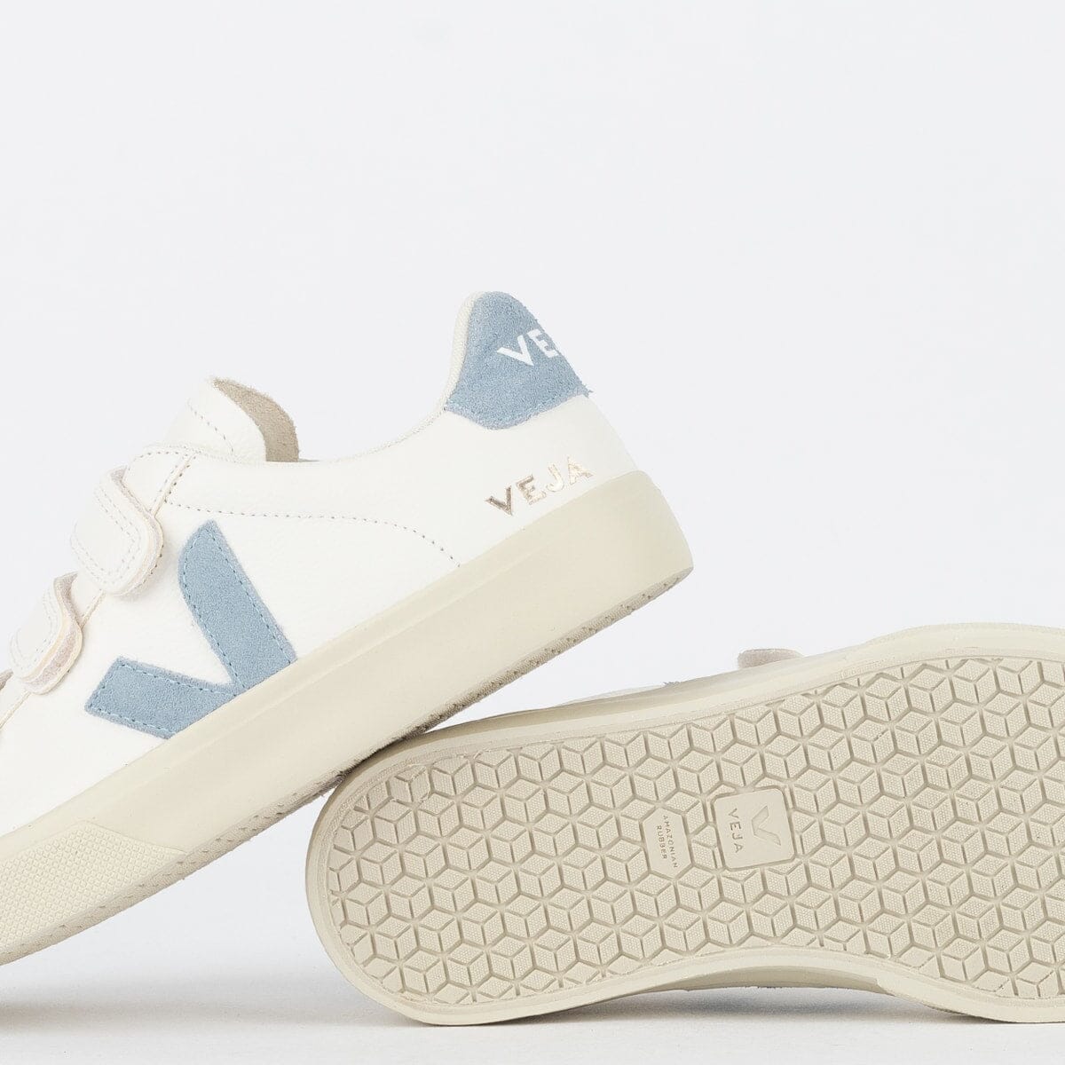 Chaussures V avec logo en cuir sans chrome extra blanc acier